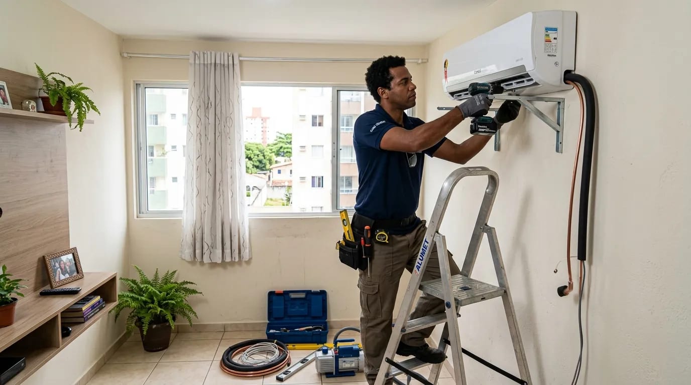 Instalação de ar-condicionado split em Suzano‑SP