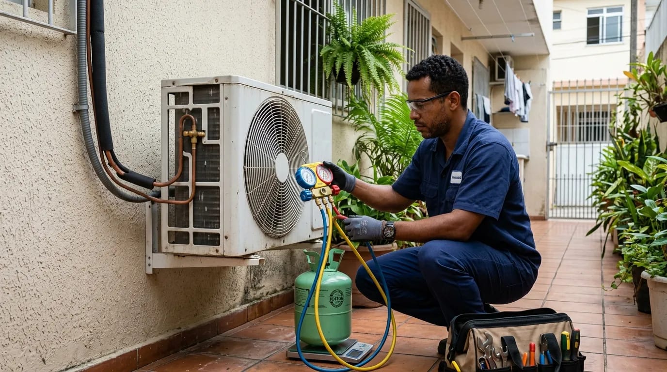Instalação da condensadora em Suzano‑SP