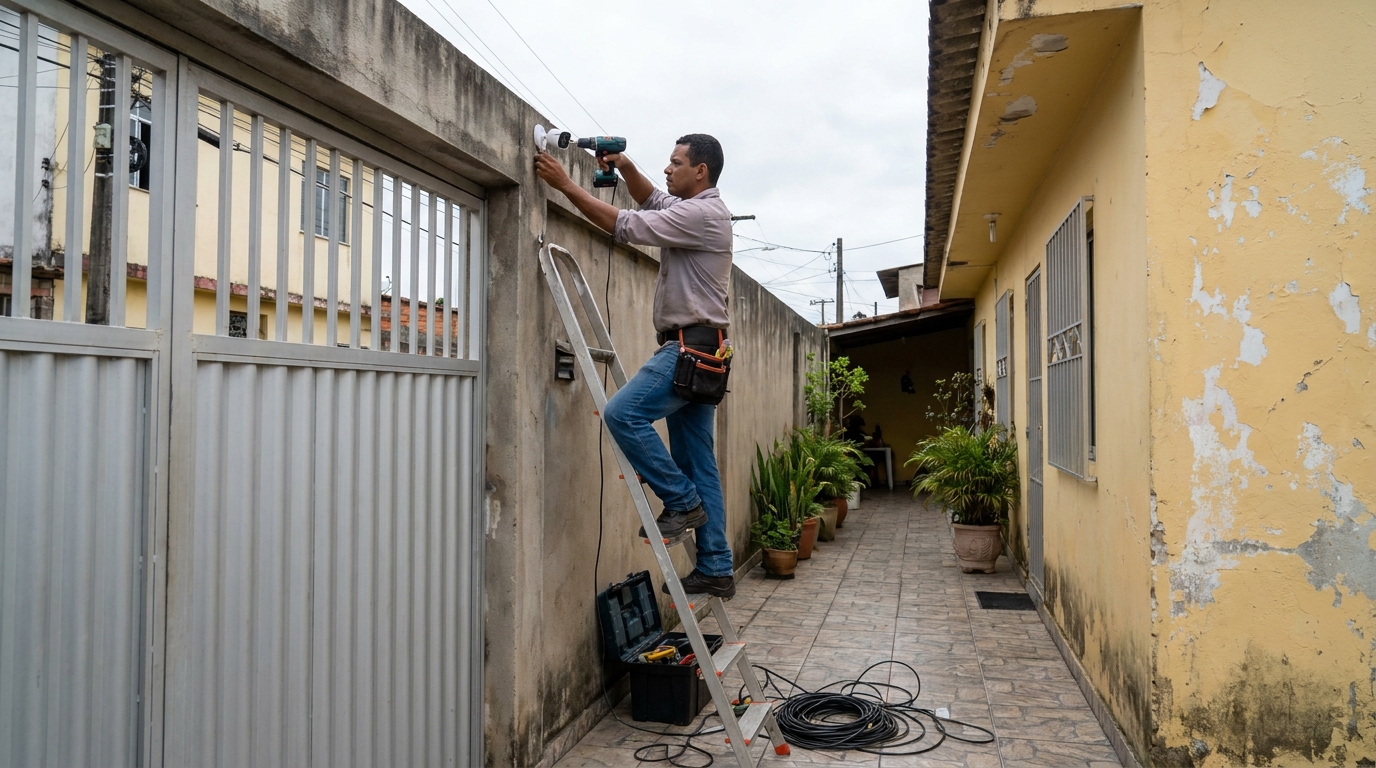 Passagem de cabeamento em Suzano‑SP